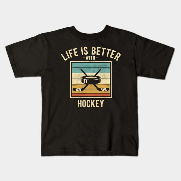 Hockey Sayings -  Retro Funny Hockey Lovers Gift Kids T-Shirt by DnB